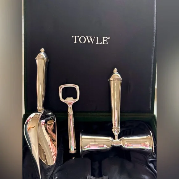 Towle Copenhagen Silver-plated Bar Tools: Opener, Ice Scoop, Double Jigger 🍸 - Picture 5 of 11